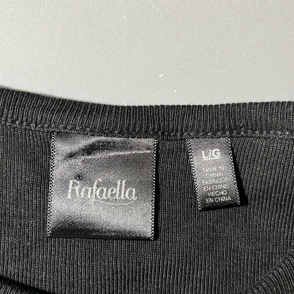 Rafaella black long sleeve studded top women’s size L - Picture 6 of 7